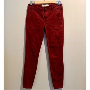 NWOT Anthropologie High Rise Skinny Maroon Pants